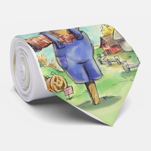 Herfst Scarecrow Cartoon Stropdas (Opgerold)