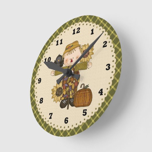 Herfst Scarecrow-klok Ronde Klok (Hoek)