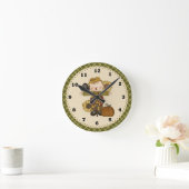 Herfst Scarecrow-klok Ronde Klok (Huis)