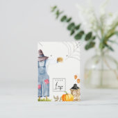 Herfst Scarecrow Logo Ketting Oorbel Display Visitekaartje (Staand voorkant)