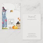 Herfst Scarecrow Logo Ketting Oorbel Display Visitekaartje (Voorkant / Achterkant)