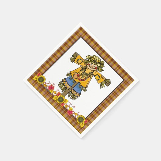 Herfst Scarecrow-papier voor seizoensgebonden luie Servetten (Hoek)