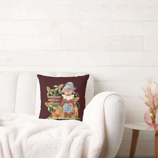 Herfst Scarecrow seizoensgebonden gooi kussen (Bank)