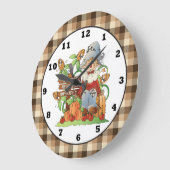 Herfst Scarecrow-wandklok Grote Klok (Hoek)