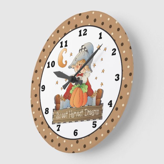 Herfst Scarecrow-wandklok Grote Klok (Hoek)