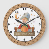 Herfst Scarecrow-wandklok Grote Klok (Voorkant)