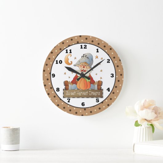 Herfst Scarecrow-wandklok Grote Klok (Huis)