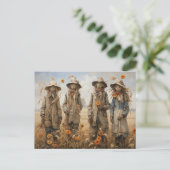 Herfst Scarecrows-Briefkaart Briefkaart (Staand voorkant)