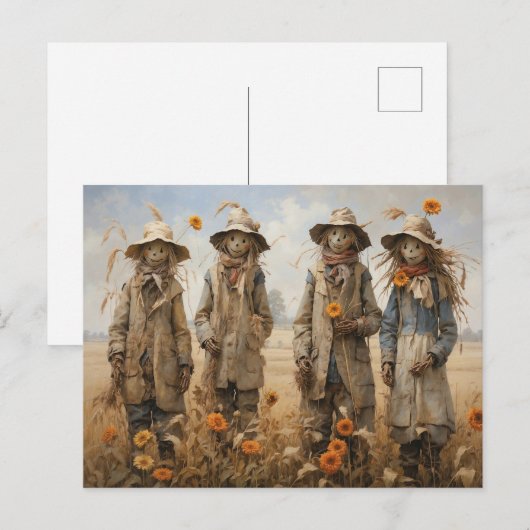 Herfst Scarecrows-Briefkaart Briefkaart (Voorkant / Achterkant)