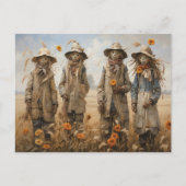 Herfst Scarecrows-Briefkaart Briefkaart (Voorkant)