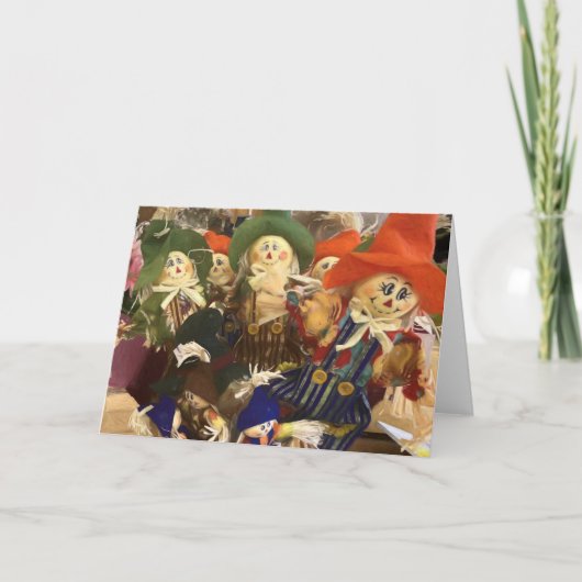 Herfst scarecrows kaart (Voorkant)