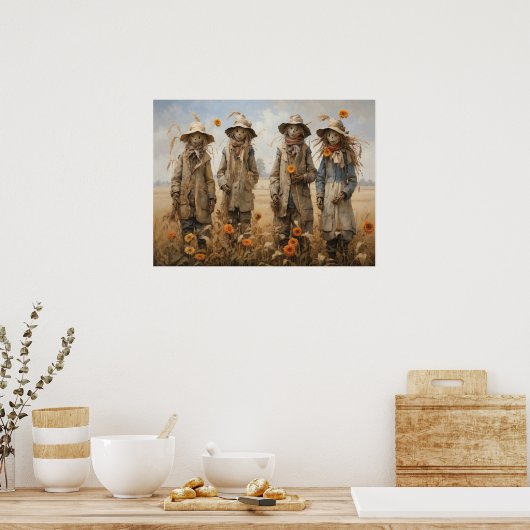 Herfst Scarecrows-Poster Poster (Keuken)