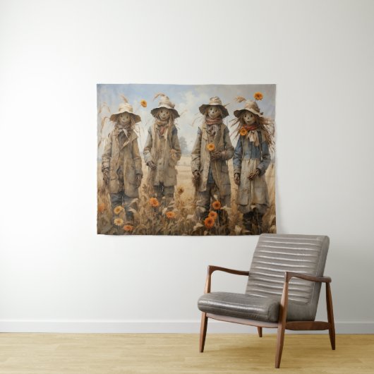 Herfst Scarecrows Tapestry Wandkleed (In Situ (horizontaal))