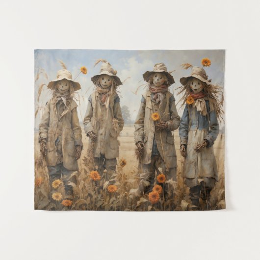 Herfst Scarecrows Tapestry Wandkleed (Voorkant (horizontaal))