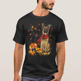 Herfst Scarf Dogs Autumn Leaves T-shirt