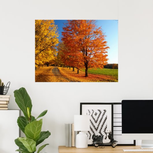 Herfst scène in Vermont Poster (Thuiskantoor)