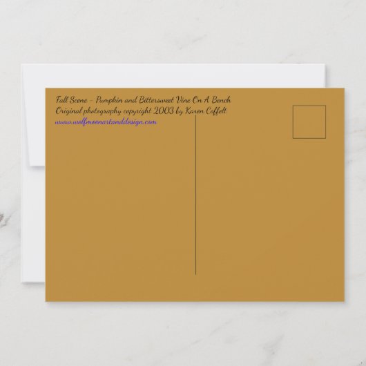 Herfst Scène / Pompoen & Bittersweet 5 x 7 Briefka Kaart (Achterkant)