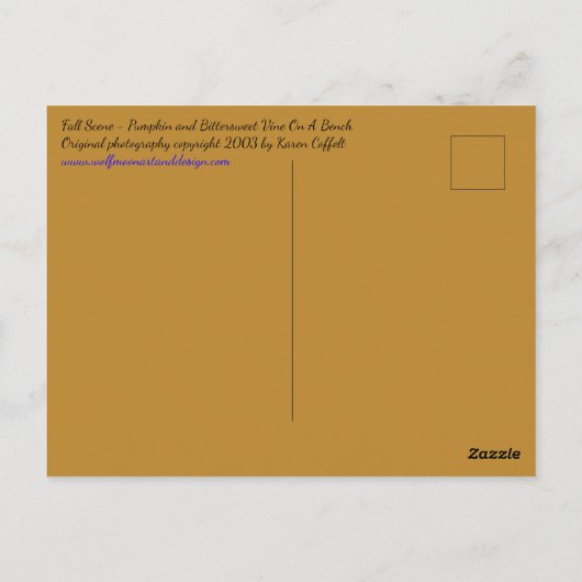 Herfst scène / pompoen & bitterzoet 4,25 x 5,6 inc briefkaart (Achterkant)