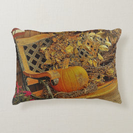 Herfst Scene - Pompoen en Bittersweet Vine Op Benc Accent Kussen