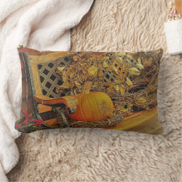 Herfst Scene - Pompoen en Bittersweet Vine Op Benc Kussen