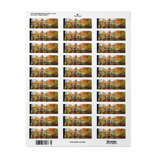 Herfst Scenery Return Address Stickers (Full Sheet)