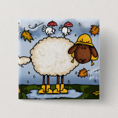 herfst schapenknop vierkante button 5,1 cm (Voorkant)