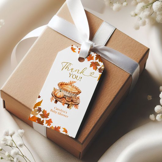 Herfst schatje baby shower cadeau tag cadeaulabel