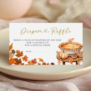 Herfst schattig taartje babyshower luier raffle informatiekaartje