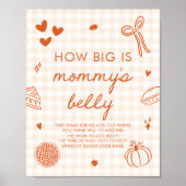 Herfst Schattig Taartje Hoe groot is mama's buik S Poster (Voorkant)