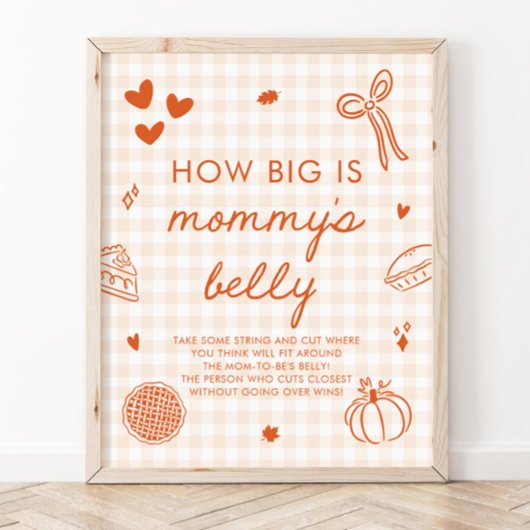 Herfst Schattig Taartje Hoe groot is mama's buik S Poster