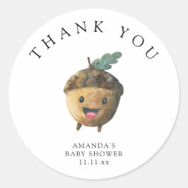 Herfst schattige eikel - dank je ronde sticker