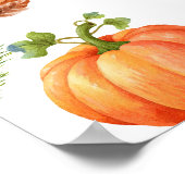 Herfst Schattige Little Pumpkin baby shower welkom Poster (Hoek)