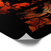 Herfst Schattige Paard In De Pompoen Fun Halloween Poster (Hoek)