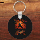 Herfst Schattige Paard In De Pompoen Fun Halloween Sleutelhanger (Voorkant)