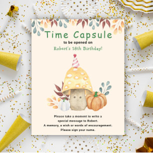 Herfst schattige paddenstoel Time Capsule 1st Birt Poster