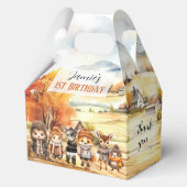 Herfst Schattigee bosdieren verjaardagsmedium gabl Bedankdoosjes (Voorkant)