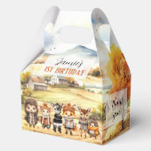 Herfst Schattigee bosdieren verjaardagsmedium gabl Bedankdoosjes (Achterkant)