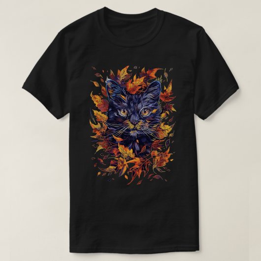Herfst Schattigee Cat Herfst Breeze T-shirt (Design voorkant)