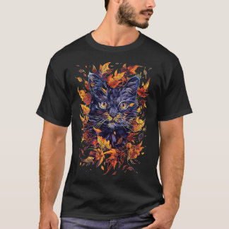 Herfst Schattigee Cat Herfst Breeze T-shirt