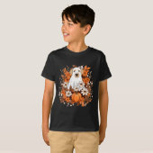 Herfst Schattigee Dog Ghost Met Pompoen Halloween T-shirt (Voorkant volledig)