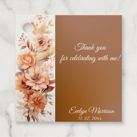 Herfst Schattigee Gnome Fall Bladeren Verjaardag Bedankjes Labels (Voorkant)