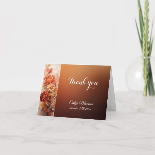 Herfst Schattigee Gnome Fall Bladeren Verjaardag Bedankkaart (Voorkant)