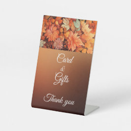 Herfst Schattigee Gnome Fall Bladeren Verjaardag Reclamebord Met Voetstuk