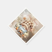 Herfst Schattigee Gnome Fall Bladeren Verjaardag Servet (Hoek)