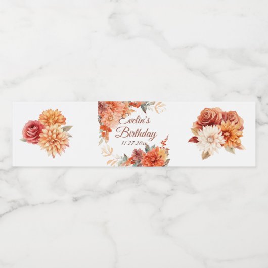 Herfst Schattigee Gnome Fall Bladeren Verjaardag Waterfles Etiket (Enkel label)