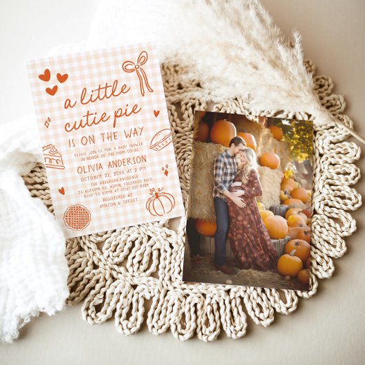 Herfst Schattigee Hand getrokken Little Cutie Pie Kaart