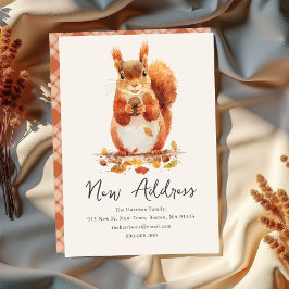 Herfst Schattigee herfsteekhoorn | Nieuw thuisadre Aankondiging