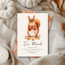 Herfst Schattigee herfsteekhoorn | Nieuw thuisadre Notitiekaartje