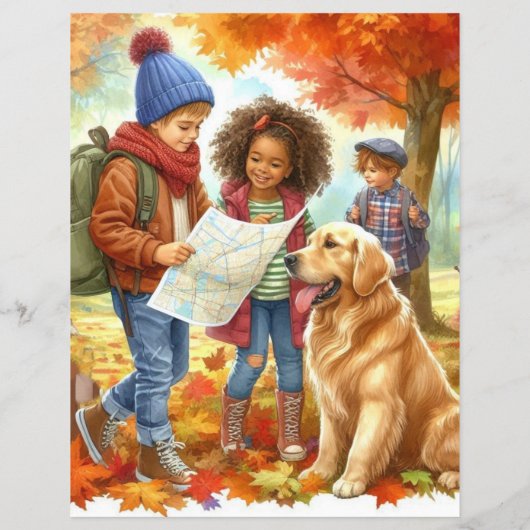 Herfst Schatzoektocht Voor Kinderen  Flyer (Achterkant)