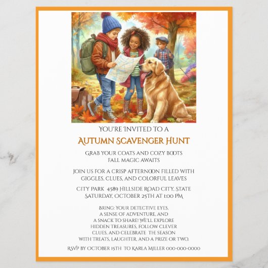 Herfst Schatzoektocht Voor Kinderen  Flyer (Voorkant)